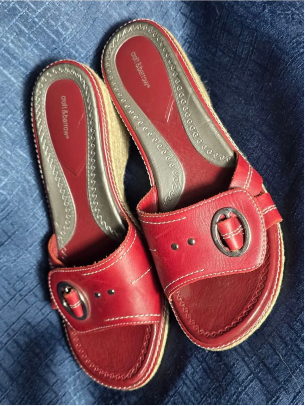 Women's Croft & Barrow Red Espadrille Wedge Sandals Size 7.5 feminine sexy y2k
